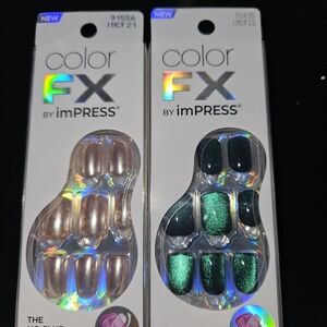 imPRESS Color FX Nail Set - Shimmering Pink and Glittering Green